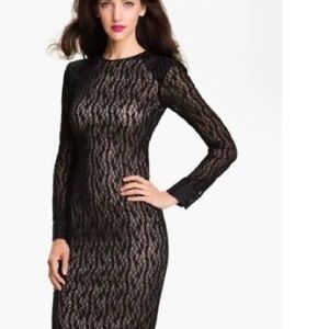 RACHEL Rachel Roy Black Lace Long Sleeve Dress